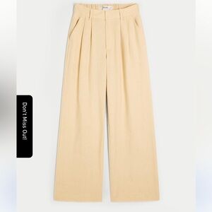 Hollister Livvy Ultra High-Rise Linen-Blend Wide-Leg Pants- size small, short